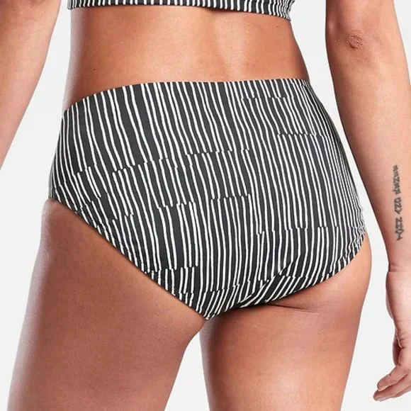 Athleta Clean Full Printed Bikini Bottom XS Black - Picture 2 of 2
